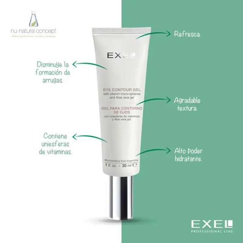 Gel Contorno de Ojos Exel Basics con Aloe Vera y