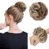 TESSHAIR Thick Human Hair Messy Bun, 100% Real Hair Bun