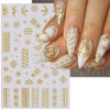 Glitter Gold Snowflake Nail Stickers Christmas Nail Art Stickers Winter