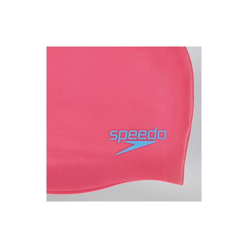 Speedo Girls Swim Cap, Pink/Blue, Junior
