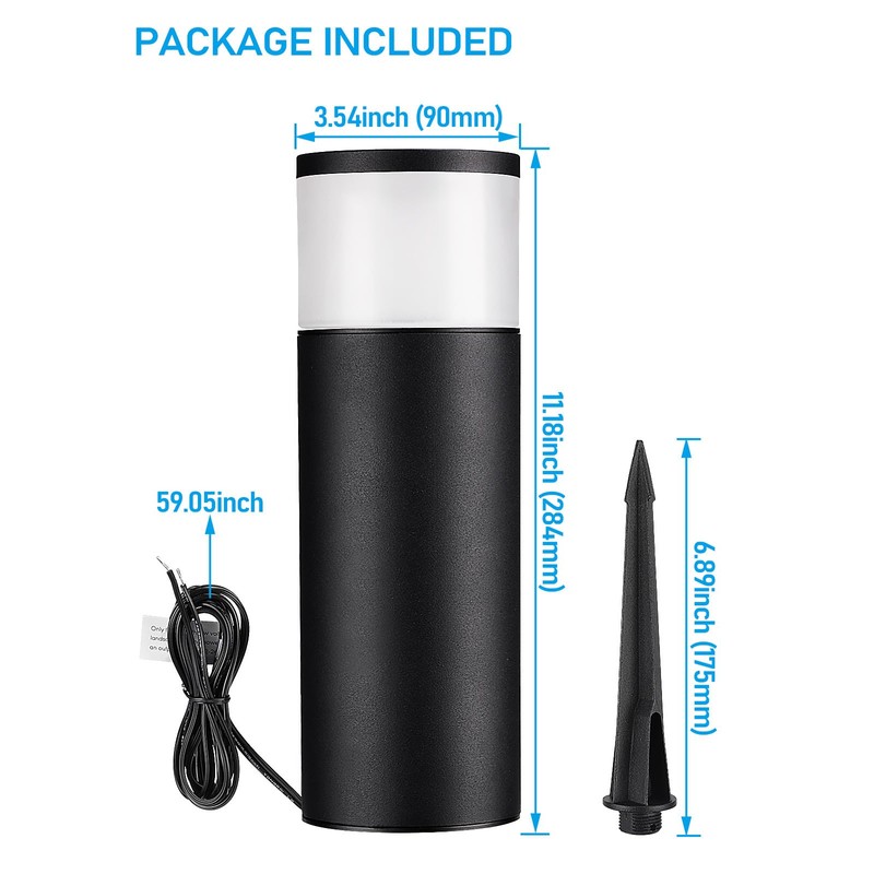 LEONLITE Low Voltage Path Lighting, 5W LED Landscape Bollard Pathway