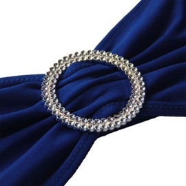 Royal Blue Spandex Chair Bands Sashes - 50 pcs Wedding Banquet Party Event Decoration Chair Bows Ties (Royal Blue, 50 pcs)