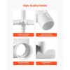 10-Pack 1\" PVC Pipe Joints Elbow Connector 4-Way PVC Fittings