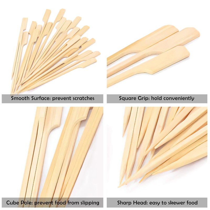 10 Inch Bamboo Skewers 100PCS Food Appetizer Toothpicks Wide Flat
