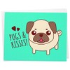 Cute Pug Dog Greeting Card "Pugs & Kisses"