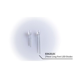 EDGELEC 100pcs 5mm Blue Lights LED Diodes (Blue Lens) Diffused Round Lens 29mm Long Lead (DC 3V) +100pcs Resistors (for DC 6-12V) Included,Bulb Lamps Light Emitting Diode