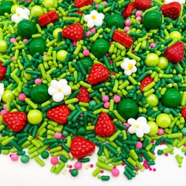 Strawberry Fields Sprinkle Mix by Simply Sucré | Strawberry Shortcake | Edible Sprinkles | Bulk Sizes: 4 oz, 8 oz, 16 oz, 24 oz (8 oz)