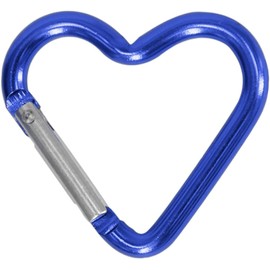 Heart Shaped Carabiner Clip Aluminum Alloy Keychain Clip Spring Snap Hook Camping Backpack Clips Heavy Duty Carabiner Rustproof Backpack Carabiner Lightweight Aluminum Alloy Keychain Clip (Blue)