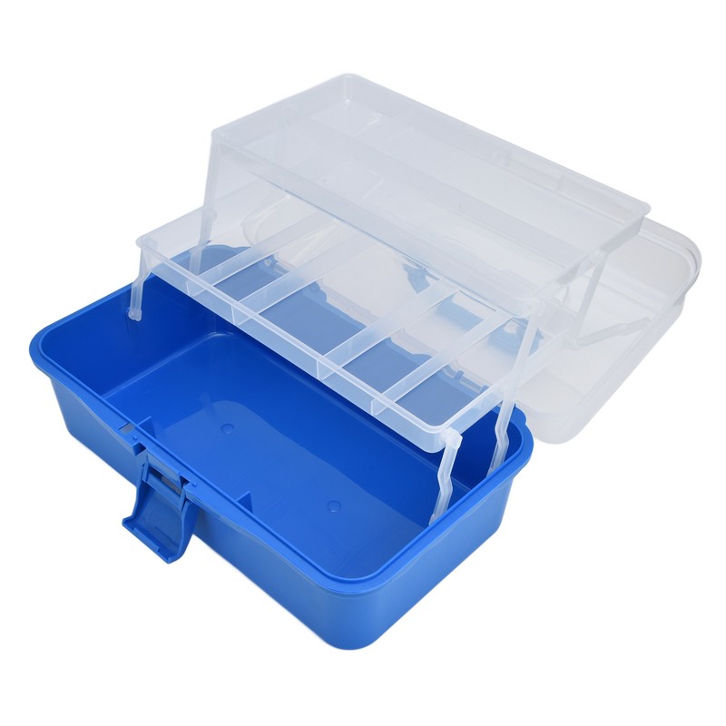 Plastic Storage Box Portable 3 Layer Folding Handheld Tool Organizer