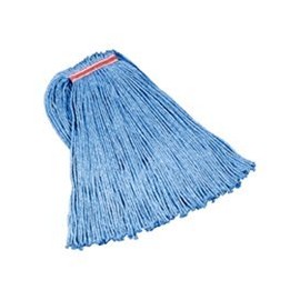 Rubbermaid F51712BLU Cut-End Blend Mop Head Cotton/Synthetic Blue 20 oz 1-in. Headband 12/Carton