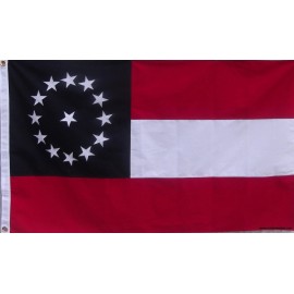 JEFFERSON DAVIS BEAUVIOR FLAG - HEAVY SEWN COTTON FLAG - 3 FEET BY 5 FEET CSA