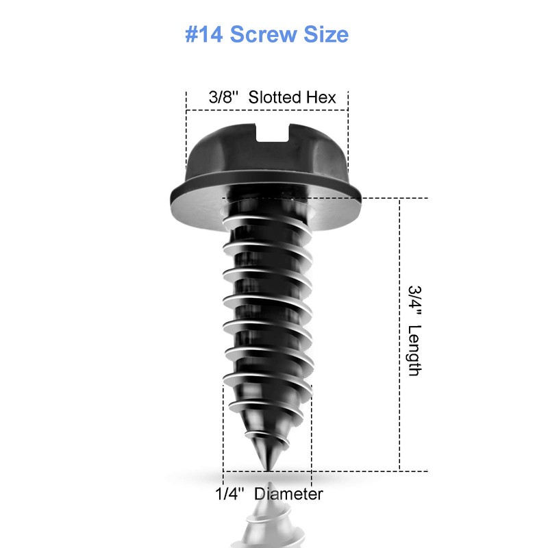 8PCS Premium Stainless Steel License Plate Screws, Rust-Proof & Anti-Rattle