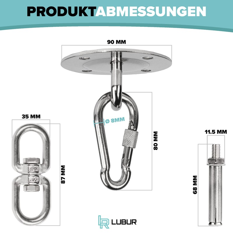 Lubur Heavy Duty Hook – TÜV SÜD Tested Ceiling Hook