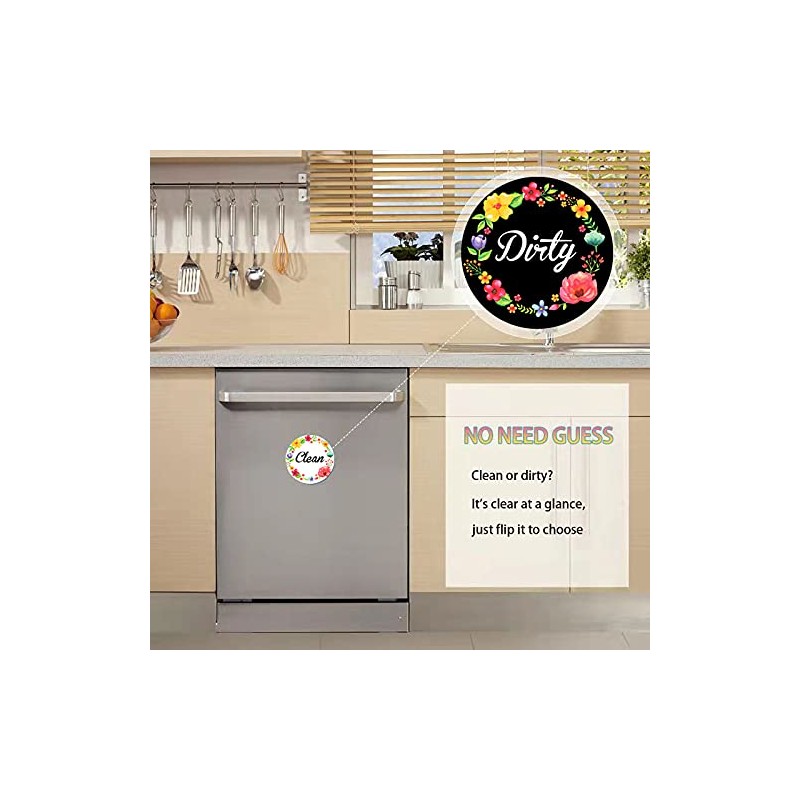 Dishwasher Magnet,Clean Dirty Sign Indicator- Double Sided Magnet with Magnetic