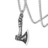FaithHeart Retro Viking Style Mjölnir Pendant Necklace with Scandinavian Aegishjalmur
