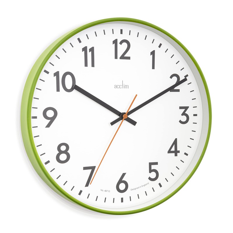 Acctim Hugo Modern Bright 30cm Wall Clock (Grass)