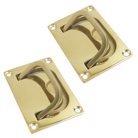 Bitray 2Pcs Flush Ring Pull Handle 316 Stainless Steel Marine Grade Flush Lifting Handle for Boat Deck Hatch and Furniture-Gold