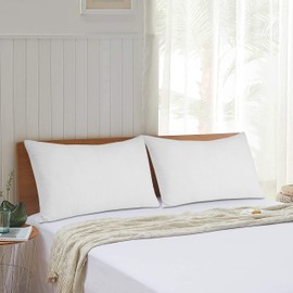 Karin Maki Standard Zippered Pillow Protectors Pack of 2 100% Polyester Jersey Waterproof Soft & Breathable Bed Pillows Encasement Covers - (20 x 26 Inches)