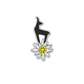 #A5620 Edelweiss Gams Mountaineering Badge Flower Sticker Car Sticker 6 x 3 cm