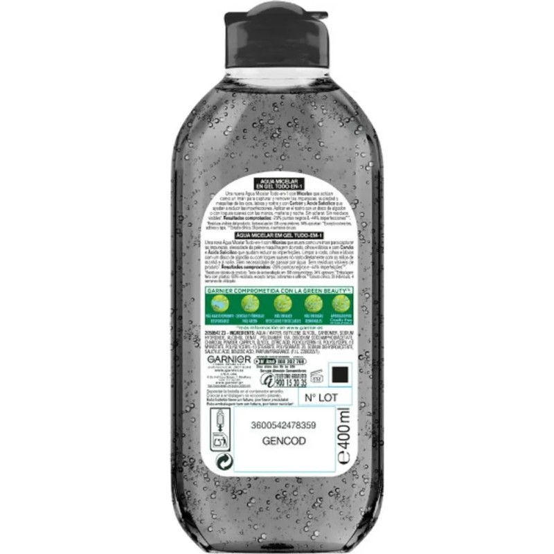 Agua Micelar Jelly Carbón Facial 400 ml Garnier