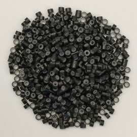AYIBO Hair Extension Beads Silicone Lined Micro Link Rings Beads for I Tip Extension 1000Pcs, Black