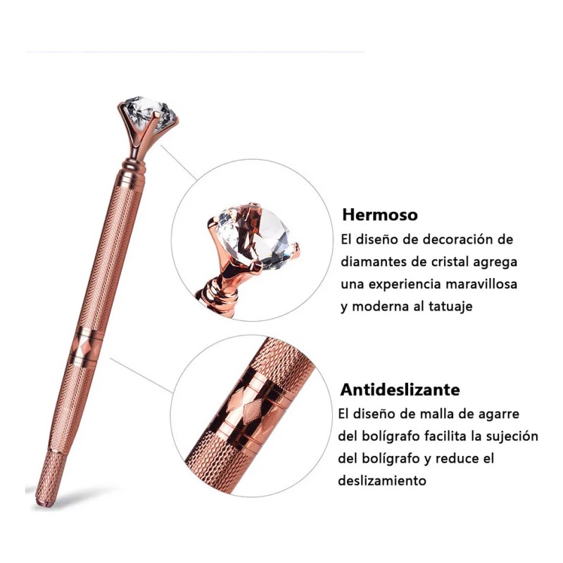 3pz Inductor Diamante Agujas Microblading Shading Cejas Oro Y Plata