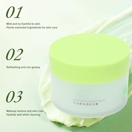 Bálsamo Limpiador de Aguacate y Crema Desmaquillante Refrescante, Limpieza Profunda, Cuidado de la Piel, Uso Portátil, Adecuado para Todo Tipo de Piel, 3,5 Oz