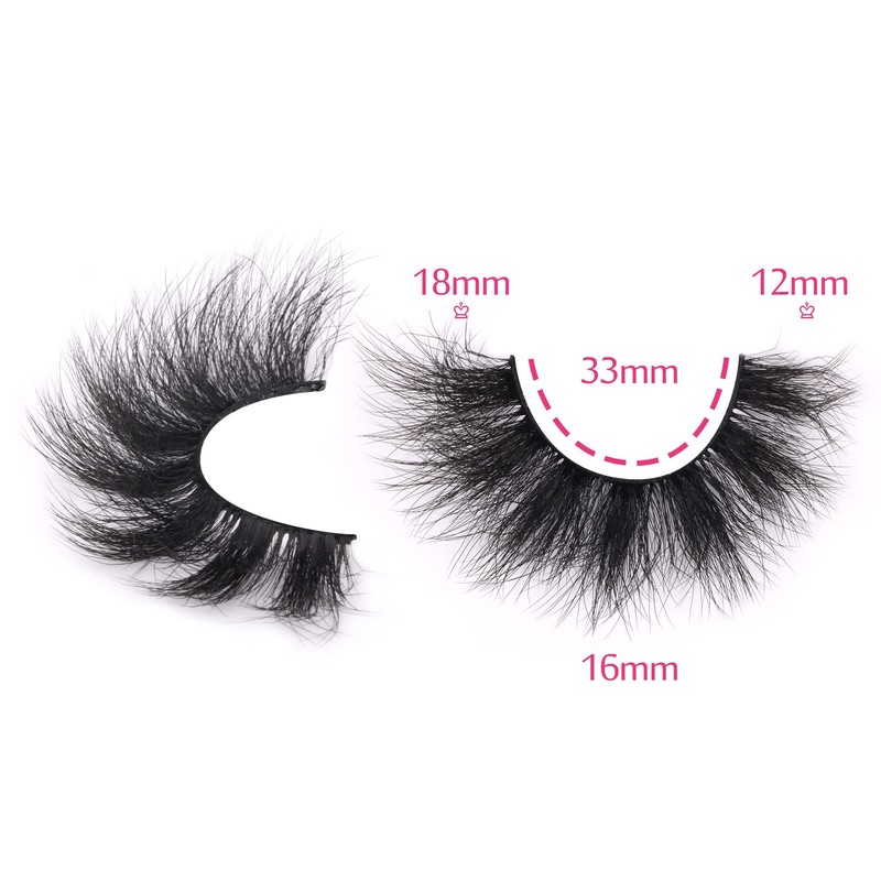 Mink Lashes Fluffy 8D Volume Wispy Eye Lashes Cat-Eye Long