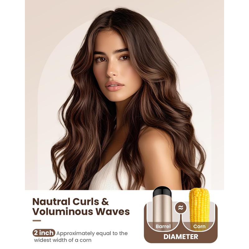 Hoson Curling Iron 2 Inch Large Barrel for Big Curls,