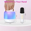 Mini Karaoke Machine with 2pcs Wireless Microphones,Portable Bluetooth Speaker for