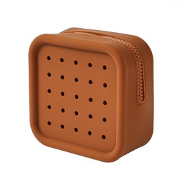 RSRSLEII Silicone Makeup Bag with Holes, Small Waterproof Travel Cosmetic Bag, Stylish Travel Toiletry Pouch, Multi-Purpose with Holes Pouch Perfect for Sports, Beach, Pool(05Deep Brown)