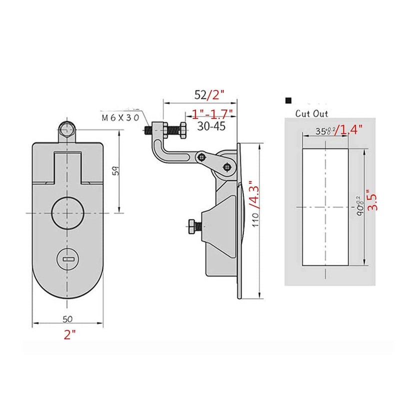 2 Pack Compression Latch Flush Mount Zinc Alloy Adjustable Sealed