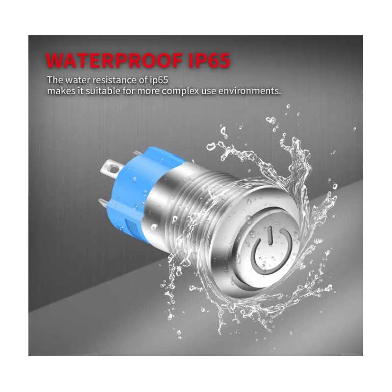 Mini Marine 12V 16mm 5/8" 5A Mini Waterproof Locking SPST