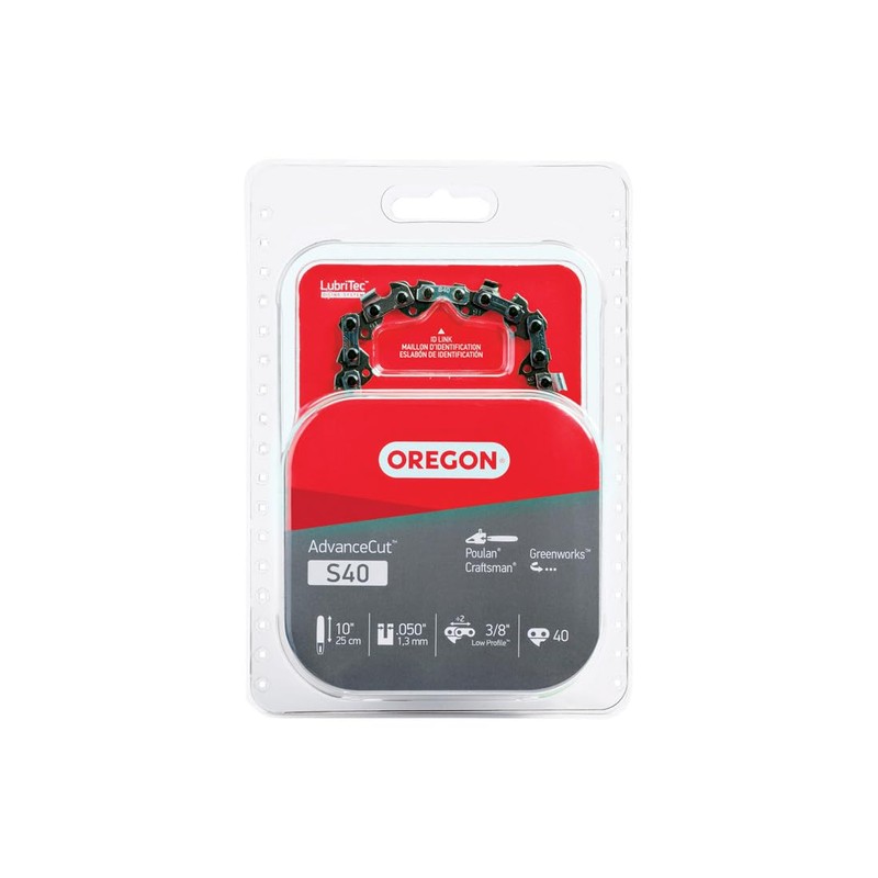 Oregon S40 AdvanceCut Chainsaw/Pole Saw Chain for 10-Inch Bar, 40