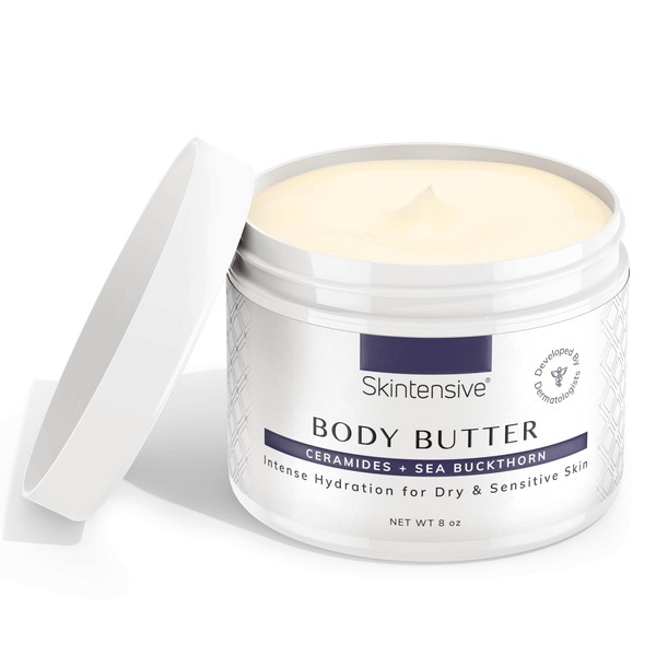SKINTENSIVE Body Butter with Sea Buckthorn Extract - Organic Coconut Oil Body Butter Ointment for Eczema and Anti-Itch Dry Skin Relief