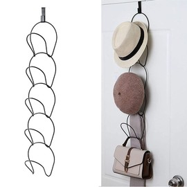 Willoo Cap Holder, Hat Holder Wardrobe, Cupboard Hanging Hat Rack, Cap Holder for Door, Wardrobe, Wall, Bathroom (Black)