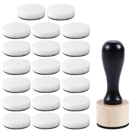 CENZICOM 21 Packs Mini Round Ink Blending Tool with Foams Set for Drawing, Distressing, Blending and More (Black-White(Flat Sponge+Handle))