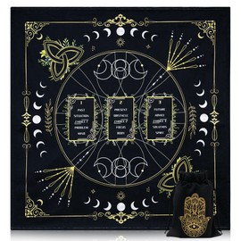 Knana Tarot Divination Cloth Altar Cloth - Tarot Card Reading Cloth Tarot Accessories Velvet Tarot Cloth with Celtic Cross Pattern - Tree