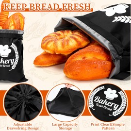 Honeydak 4 Packs Bread Bags for Homemade, Reusable Sourdough Beeswax Bread Food Storage Bags with Double Lining, 17x12. 6 Inch