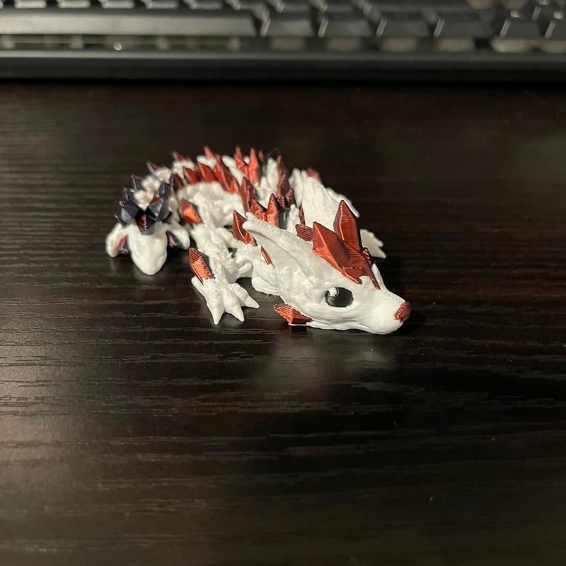 5” Crystal Wolf Dragon - Color: Grey/Red