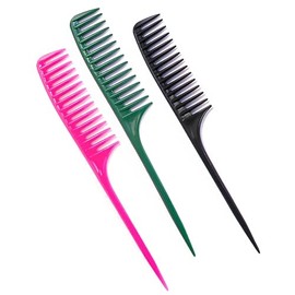 Yolanya 3-Pack Wide Tooth Rat Tail Combs – Anti-Static, Heat-Resistant Detangling & Parting Combs for Curly, Wet, & All Hair Types