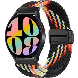 Issinlky Nylon Braided Strap for Galaxy Watch 7/FE/6/5/4 40 mm 44 mm, 20 mm Elastic Band for Galaxy Watch 6 Classic/4 Classic/5 Pro/3 41 mm/Active 2/Active 40 mm