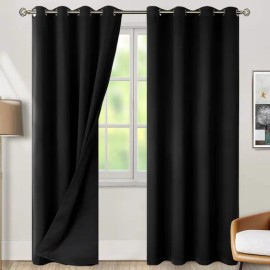 2 Piezas Cortina Blackout 100% Opaca 132x213cm Sala Ventana