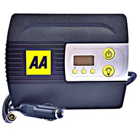 AA 12V Digital Tyre Inflator AA5502 – For Cars Other Vehicles Inflatables Bicycles - Shows PSI BAR KPA 3-100 PSI – Includes Adaptors, Black
