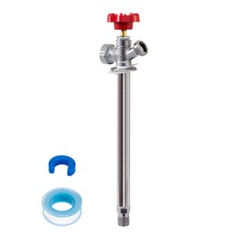 SUNGATOR 12 Inch Frost Free Sillcock, Anti-Siphon Outdoor Hose Valve, 1/2" MIP x 3/4" GHT Hose Bibb, No Lead Brass Garden Faucet/Spigot, MIP End for Both Pushfit and Threaded Connection