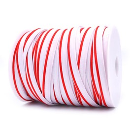 CENPEK 10mm Single Fold Bias Tape Stage Costumes Clothing Robes Edge Strip Satin Ribbon for Cosplay Sewing DIY Cheongsam-White Red