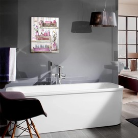 Bathroom Decor Canvas Wall Art Rustic Bathroom Sign Please Seat Yourself Print Paintings Pink Bathroom Pictures Modern Home Artwork Decor For Bathroom Framed Ready To Hang 12x16 Inch