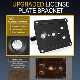 Anti-Theft License Plate Holder Compatible with Mini Cooper R50 R52 R53 R55 R56 R57 R58 R59 2002-2014, Front Tow Hook License Plate Bracket Mounting Kit, No Drill Bumper Frame