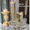 50 Pcs Pearl String for Floating Candles Centerpiece, Gold Faux