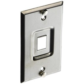 Leviton QuickPort Telephone Wall Jack, Stainless Steel, Recessed Port, 4108W-1SP